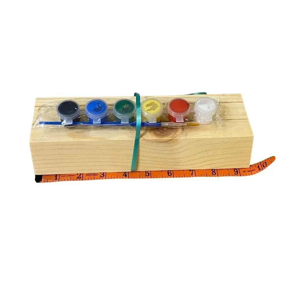 Wood Craft Paint Kit DIY Kids Painting Activity Set Unfinished Wood Blocks Art